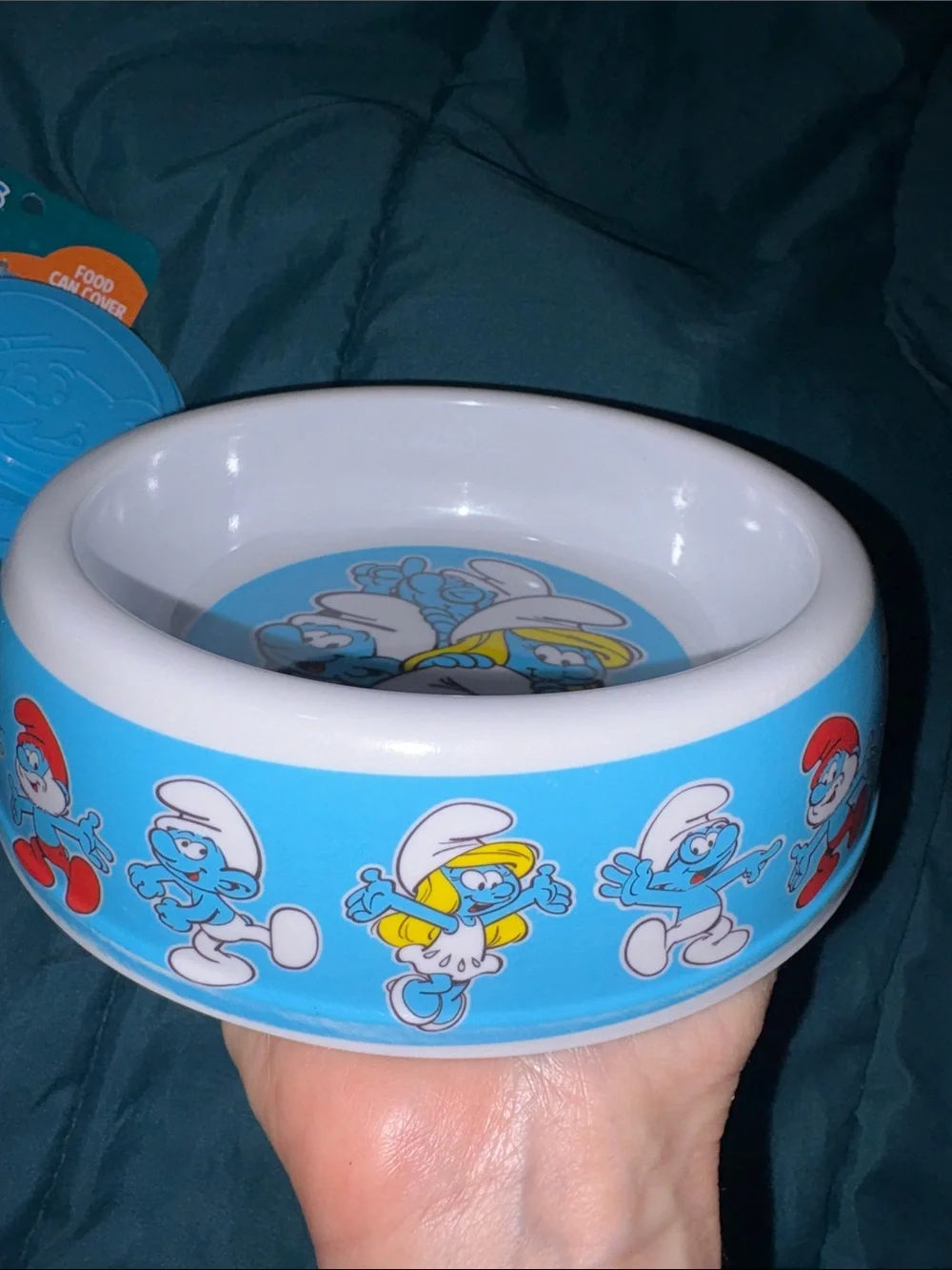 Smurfs Pet Bowl - Plastic with 3 pack of Can Covers